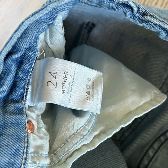 MOTHER Jeans Frayed Hem Mid Rise Straight Leg - Picture 5 of 11